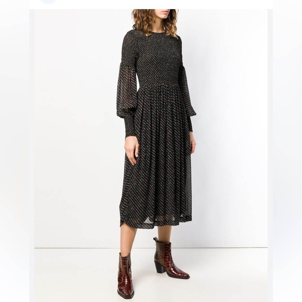 Ganni smocked micro floral dress